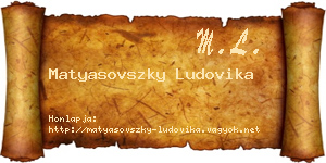 Matyasovszky Ludovika névjegykártya